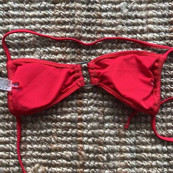 Red Thong 2 piece bikini swim suit sexy red set size Small like new - Picture 5 of 6